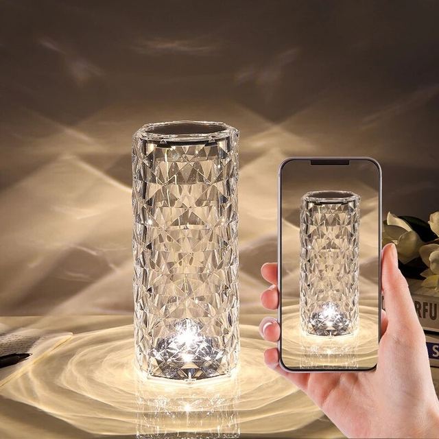 Crystal Table Lamp 16 Colors USB Rechargeable LED Room Decoration lamp